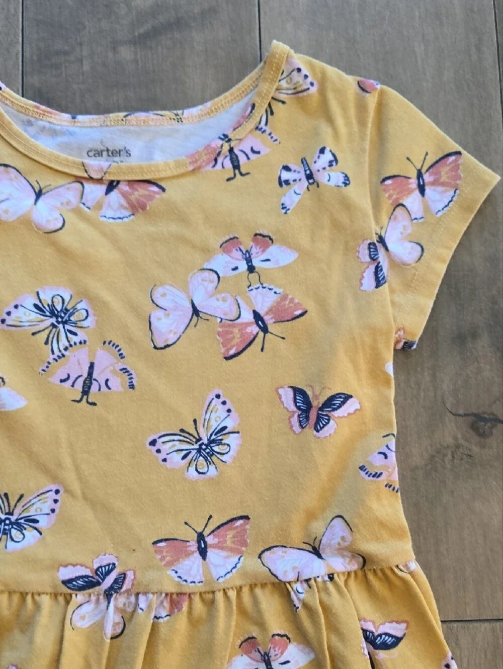 Carter's Yellow Butterfly Print Cotton Dress